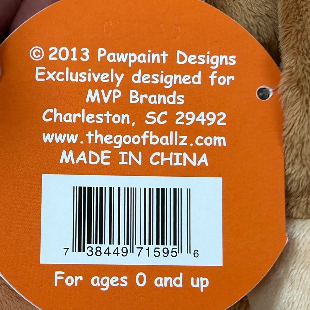 NWT GOOFBALLZ Charming Brown‎ and Cream Stuffed Monkey Toy